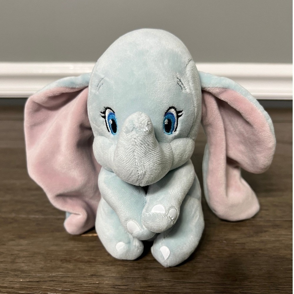 TY Sparkle Dumbo Plush Disney Blue Pink Elephant Stuffed Animal Toy Collectible